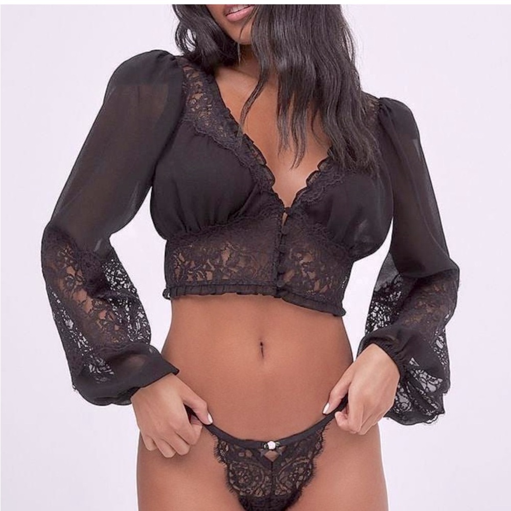 For love and lemons long sleeve lace top